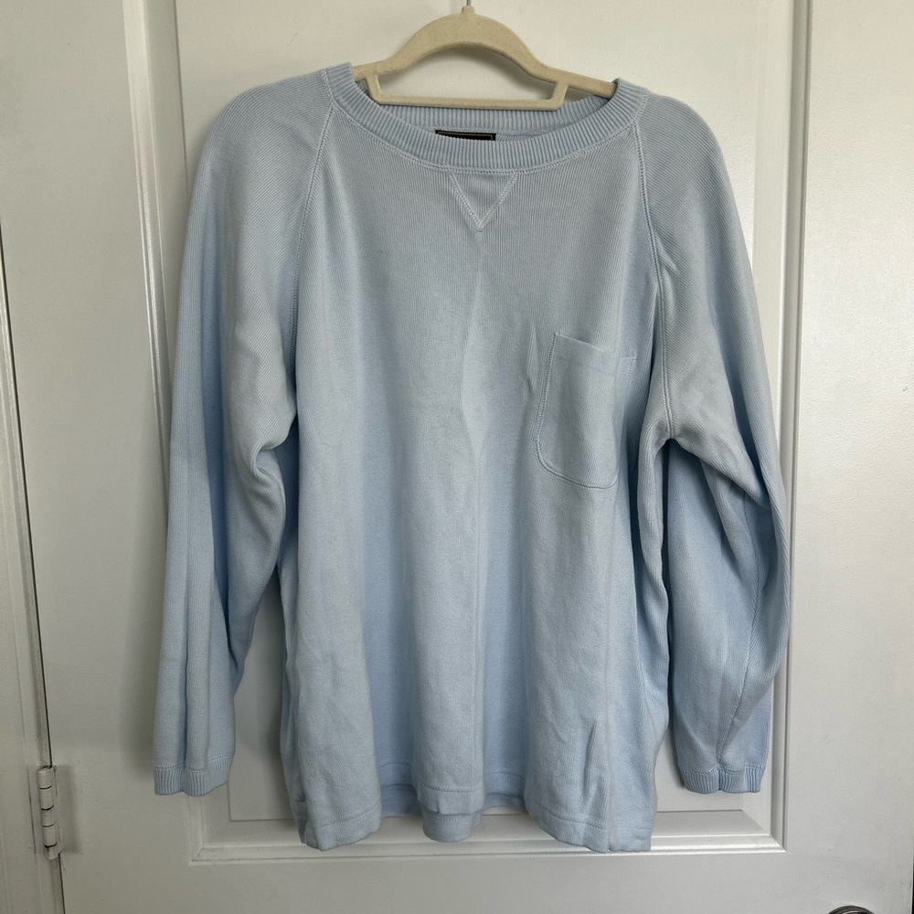 100% Cotton Eddie Bauer Soft Blue Thick Long Sleeve/Pullover